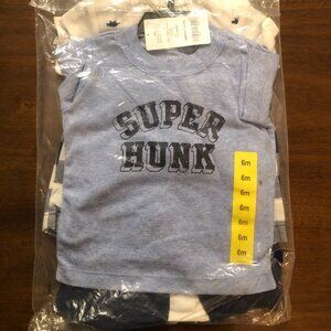 Carter’s Baby Boy “Super Hunk” Shirt Set Size 6M 2-Piece Outfit